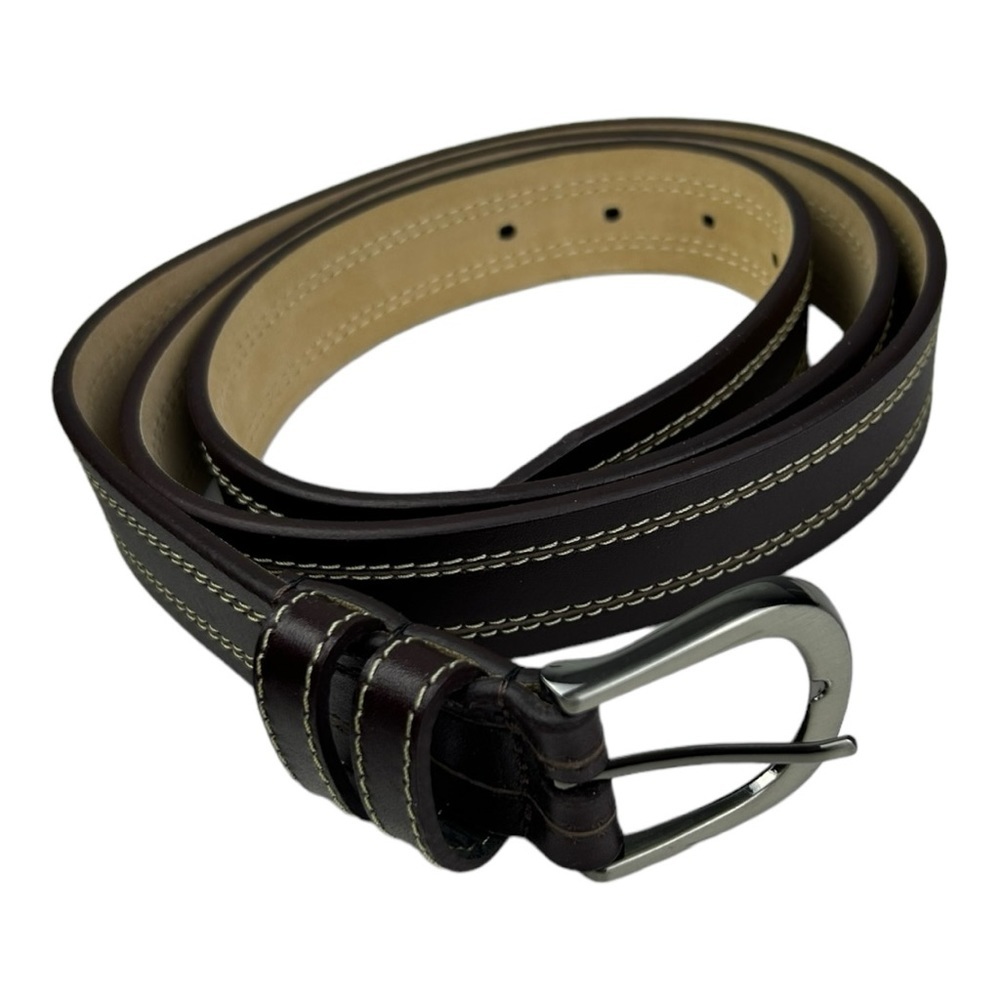 BELT MASTER Men’s Genuine Italian Leather Belt Brown Size 46